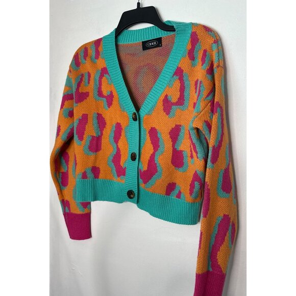 Cider Women’s Cardigan Size Small – Multicolor Artsy Boho Indie Button Front Kni - Picture 8 of 8